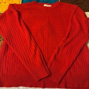 Ladies Red Crew Neck Sweater Size Large
